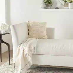 Ivory Textured Stripes Pillow