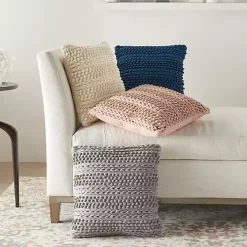 Ivory Textured Stripes Pillow