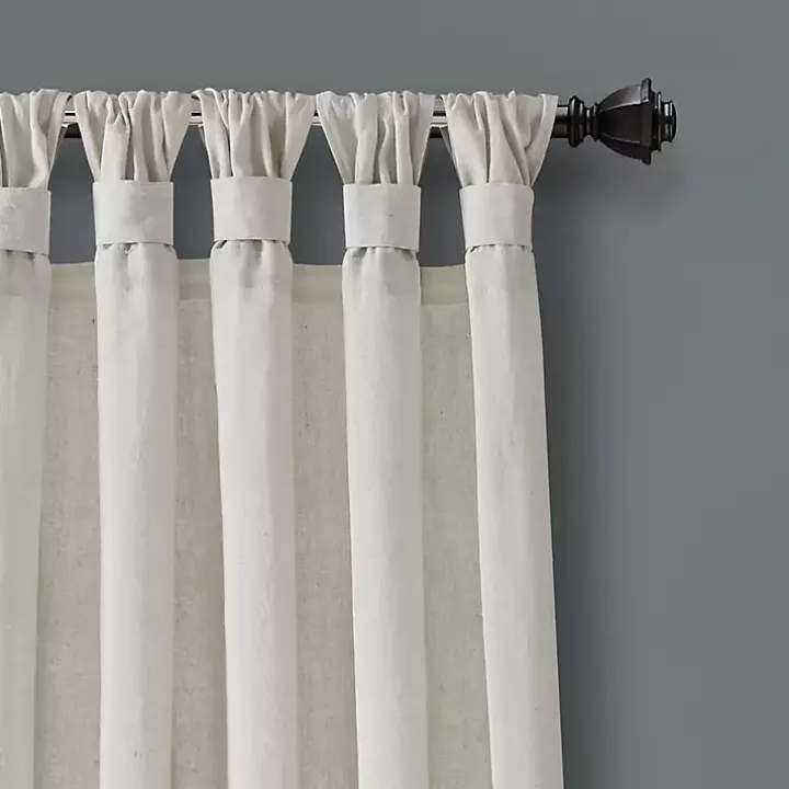 Ivory Top Knotted Burlap Curtain Panel Set, 84 in.