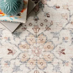 Ivory Transitional Floral Area Rug, 8x10