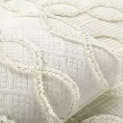 Ivory Trellis Ruffles 3-pc. King Quilt Set