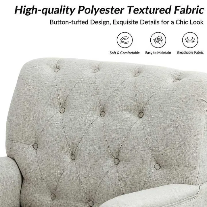 Ivory Tufted Britt Accent Chair
