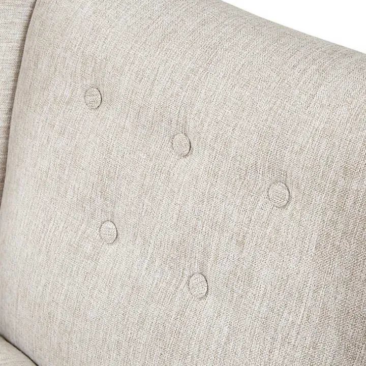 Ivory Tufted Curved Accent Chair