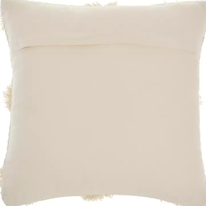 Ivory Tufted Pom Poms Throw Pillow