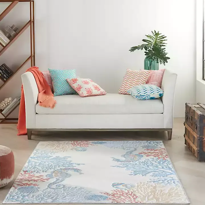 Ivory Underwater Paradise Area Rug, 5x7