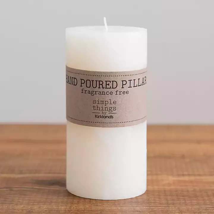 Ivory Unscented Pillar Candle, 6 in.