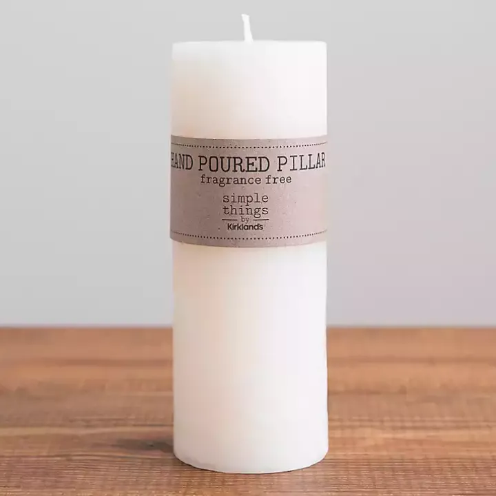 Ivory Unscented Pillar Candle, 8 in.
