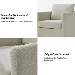 Ivory Upholstered Vasser Slipcover Swivel Chair