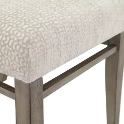 Ivory Upholstered Wooden Dining Chairs, Set of 2