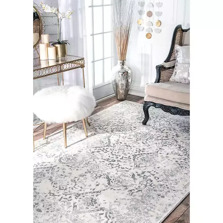 Ivory Vintage Odell Square Area Rug, 8 ft.