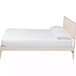Ivory Wood Fluted Headboard Primrose Queen Bed