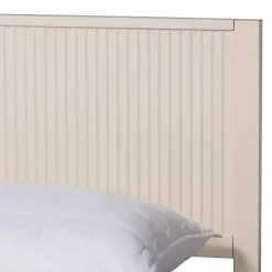 Ivory Wood Fluted Headboard Primrose Queen Bed