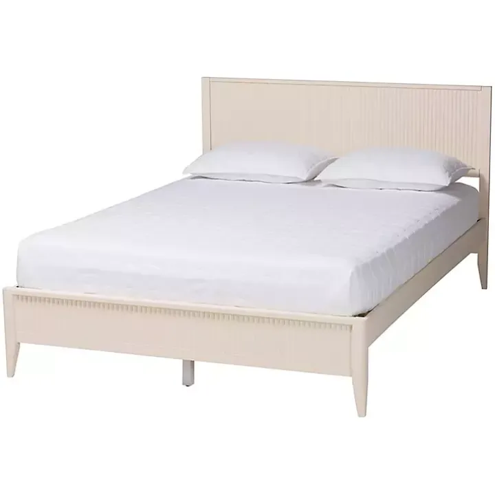 Ivory Wood Fluted Headboard Primrose King Bed