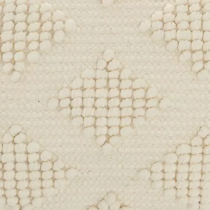 Ivory Woven Diamonds Lumbar Pillow
