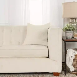 Ivory Woven Nubby Pillow