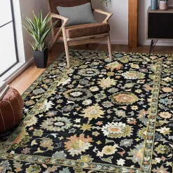 Jackson Black Hand-Tufted Area Rug, 5x7