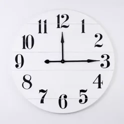 Jake White and Black Wooden Wall Clock