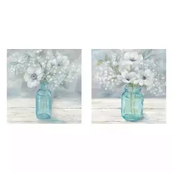 Jar Bouquet Giclee Canvas Art Prints, Set of 2