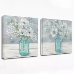 Jar Bouquet Giclee Canvas Art Prints, Set of 2