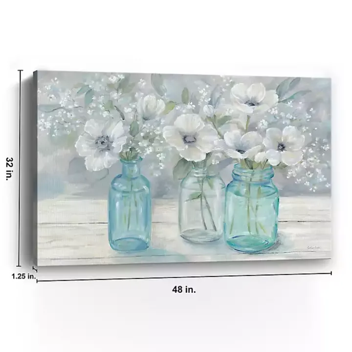 Jar Bouquet Landscape Giclee Canvas Art Print
