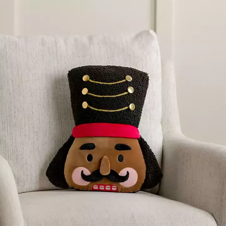 Jolly Nutcracker Shaped Pillow