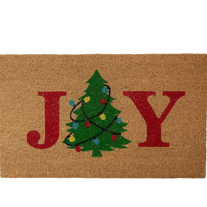 Joy Christmas Tree Coir Doormat