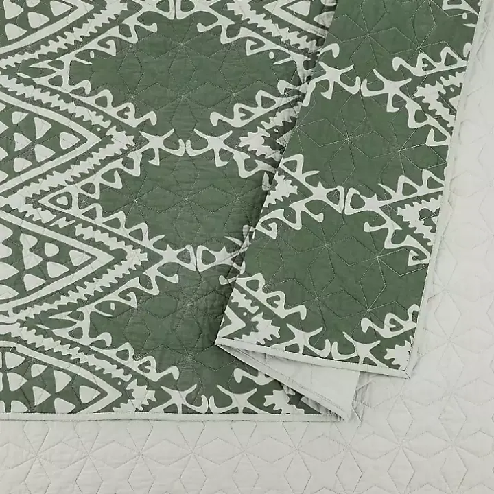 Justina Blakeney Green Aisha Queen Quilt Set