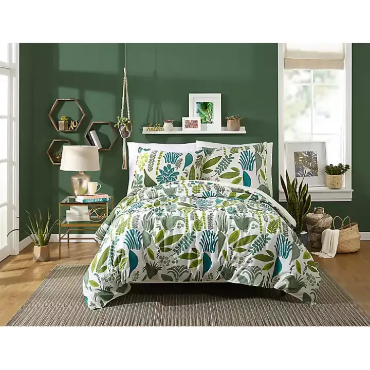 Justina Blakeney Green Jardin King Duvet Set