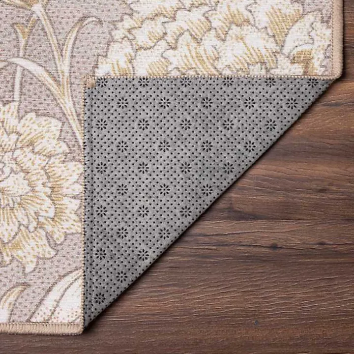 Kalini Natural Floral Washable Area Rug, 3x5
