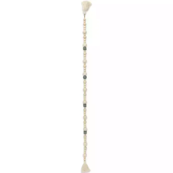 Kara Blue Beaded Wood Polygon Decorative Garland