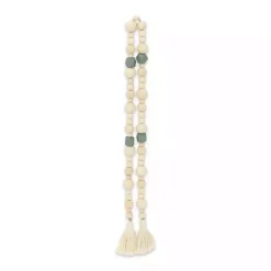 Kara Blue Beaded Wood Polygon Decorative Garland