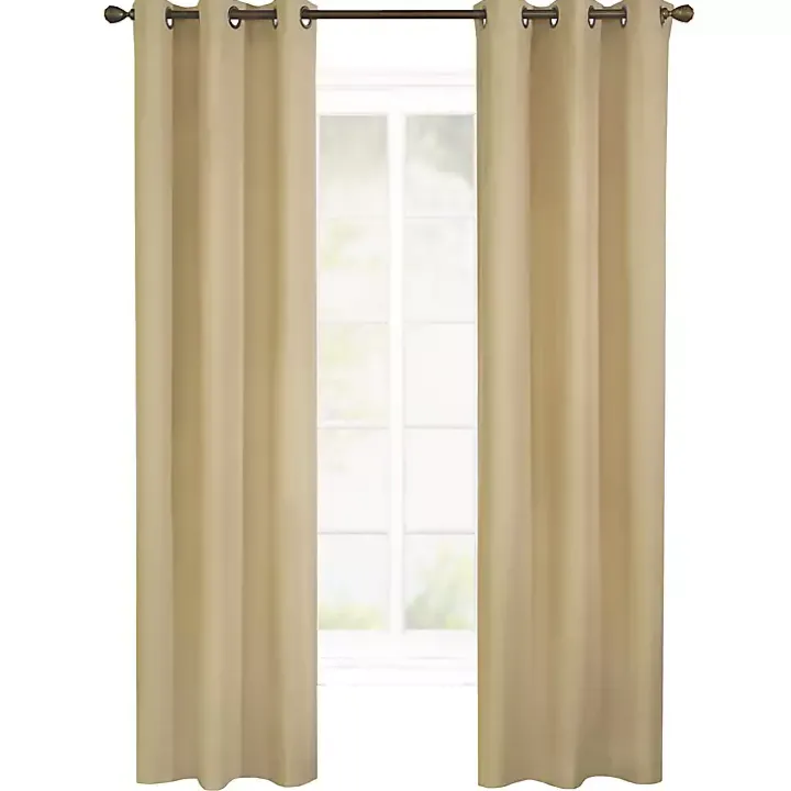 Khaki Room Darkening Curtain Panel Set, 95 in.