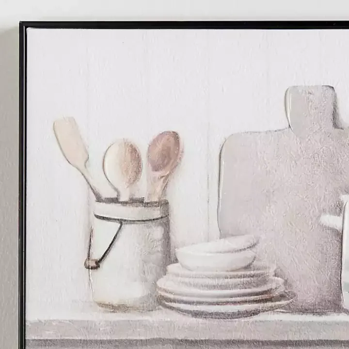 Kitchen Counter Framed Canvas Art Print