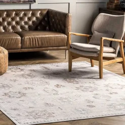 Krystin Distressed Washable Area Rug, 5x8