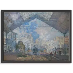 La Gare Saint-Lazare Framed Canvas Art Print