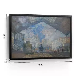La Gare Saint-Lazare Framed Canvas Art Print