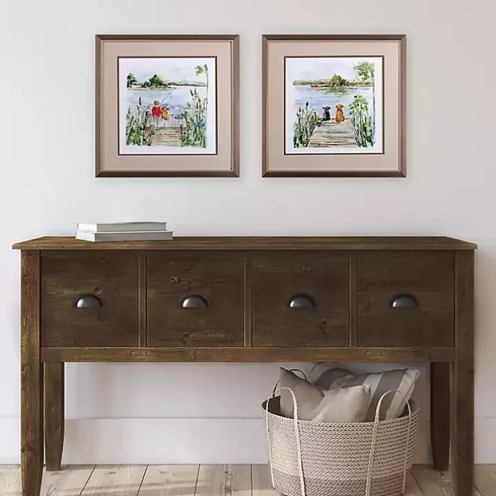 Lake Dock Framed Art Prints, Set of 2