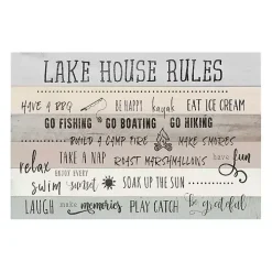 Lake House Rules Giclee Canvas Art Print