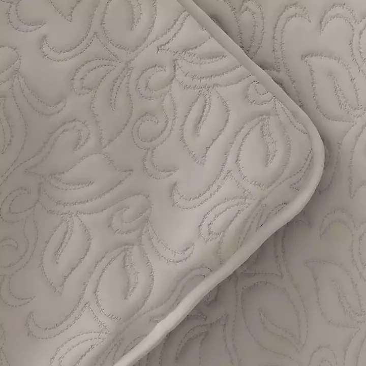 Latte Floral Stitch 2-pc. Twin Quilt Set