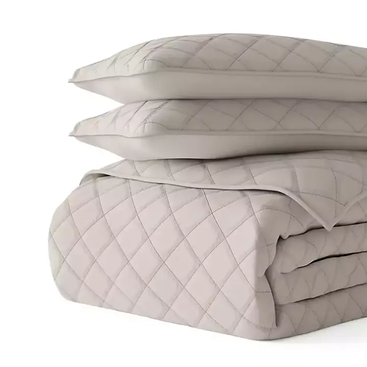 Latte Stitched Diamond 2-pc. Twin Quilt Set