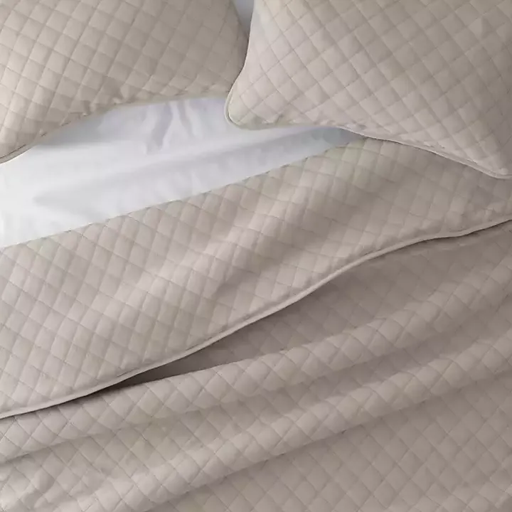 Latte Stitched Diamond 2-pc. Twin Quilt Set