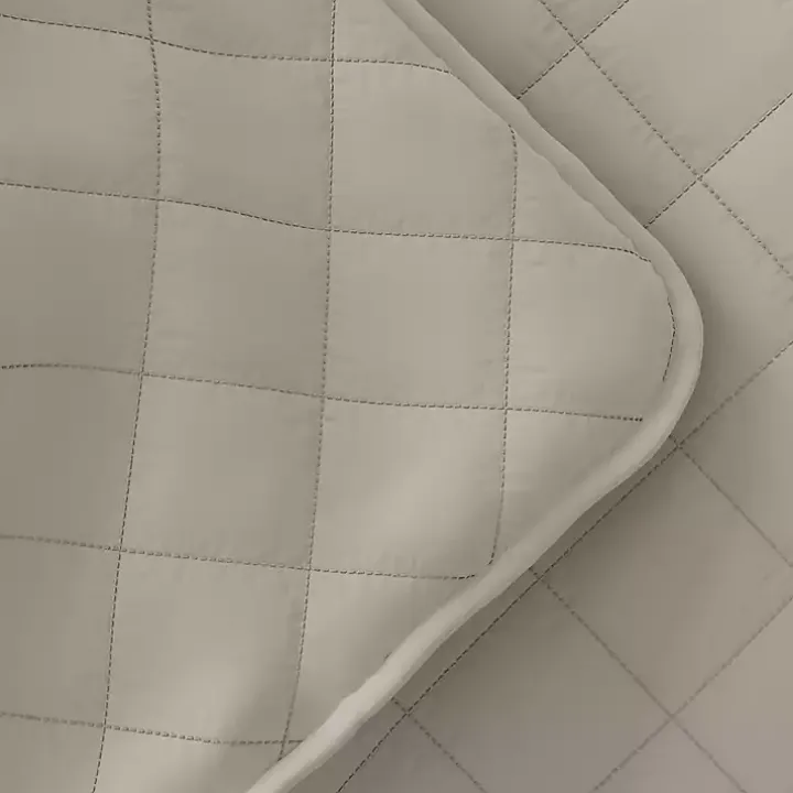 Latte Stitched Diamond 2-pc. Twin Quilt Set
