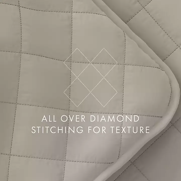 Latte Stitched Diamond 2-pc. Twin Quilt Set
