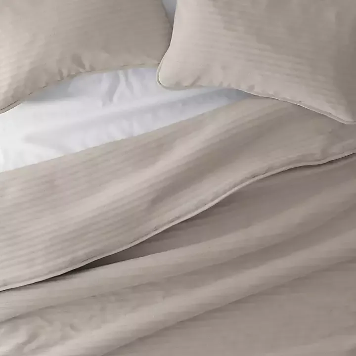 Latte Stitched Stripes 2-pc. Twin Quilt Set