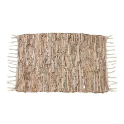 Leather and Cotton Chindi Placemats, Set of 4