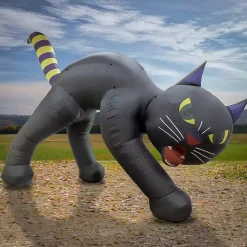 LED Black Cat Halloween Inflatable, 20 ft.
