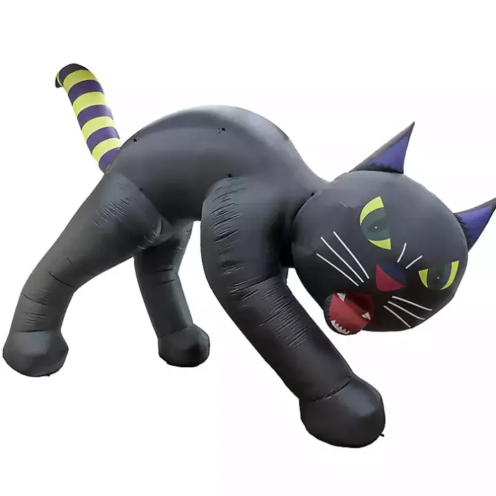 LED Black Cat Halloween Inflatable, 20 ft.