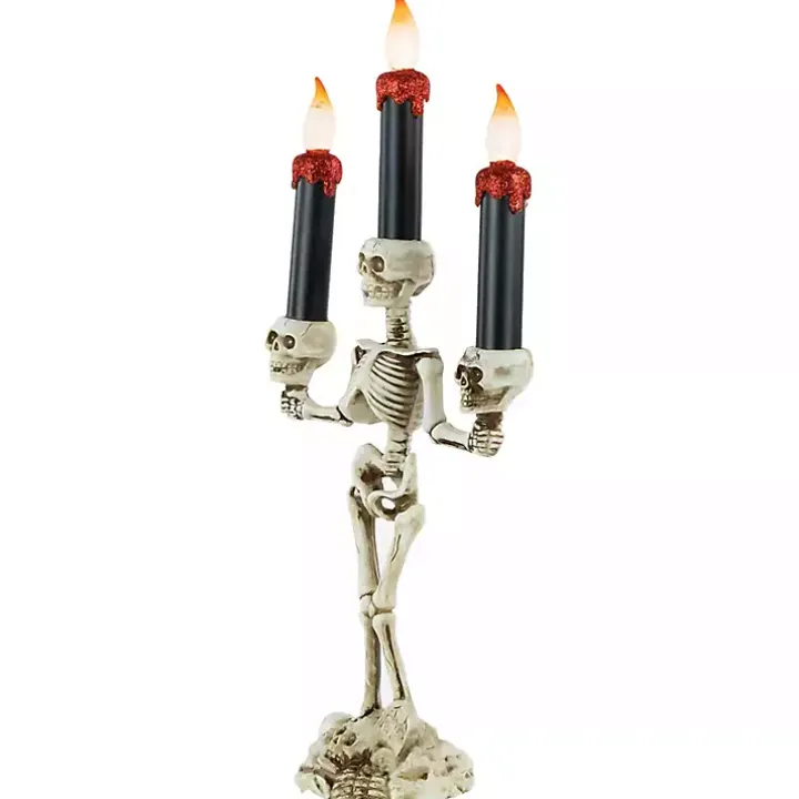 LED Dripping Skeleton Halloween Candelabra