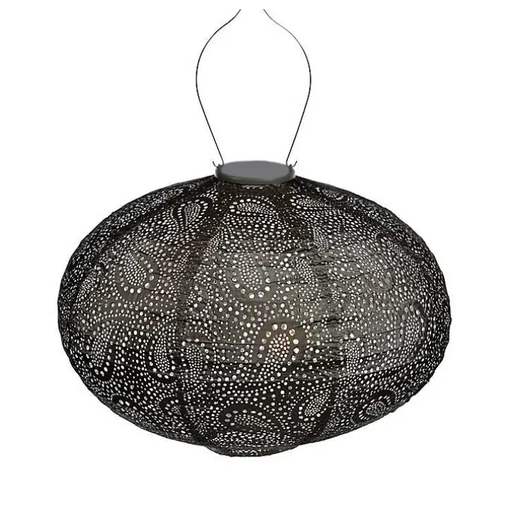 LED Oval Taupe Outdoor Hanging Lantern