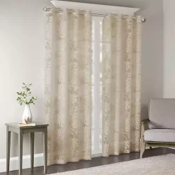 Leilani Tan Palm Leaf Curtain Panel, 84 in.